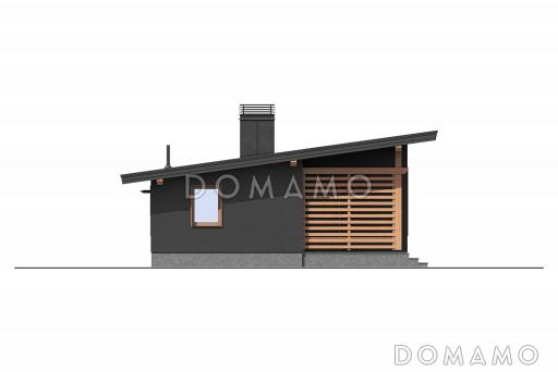 Проект небольшого дома с одной спальней и парной / Фасад 6