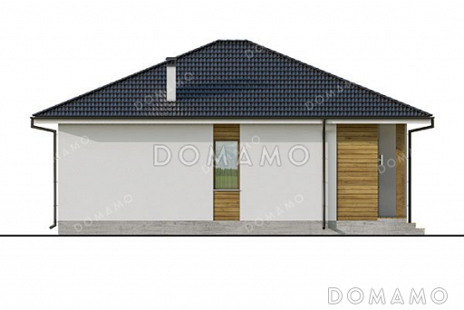 Проект одноэтажного дома с тремя спальнями и террасой / Фасад 1