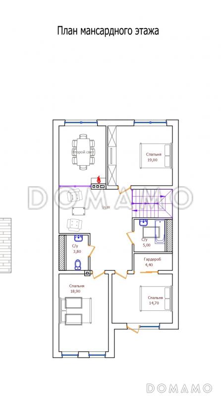 Проект 110 / План мансардного этажа