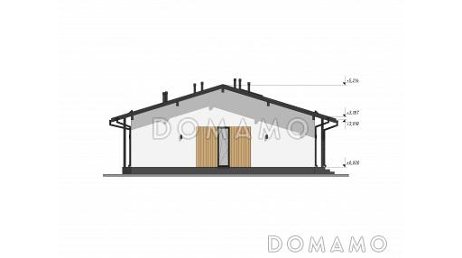 Проект одноэтажного вытянутого по длине дома S-232 / Фасад 3