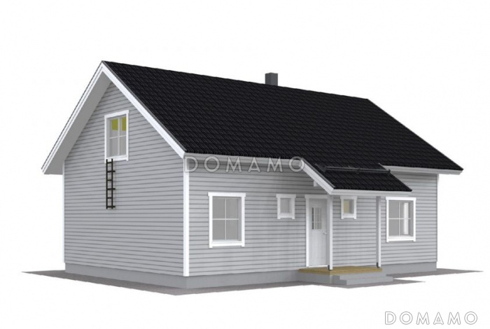 Проект каркасного дома с мансардой и четырьмя спальнями Проект каркасного дома с мансардой и четырьмя спальнями