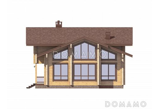 Проект деревянного дома с 4 спальнями и вторым светом в гостиной-столовой / Фасад 4