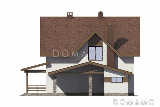 Проект дома из пенобетона с местом для машины / Фасад 2