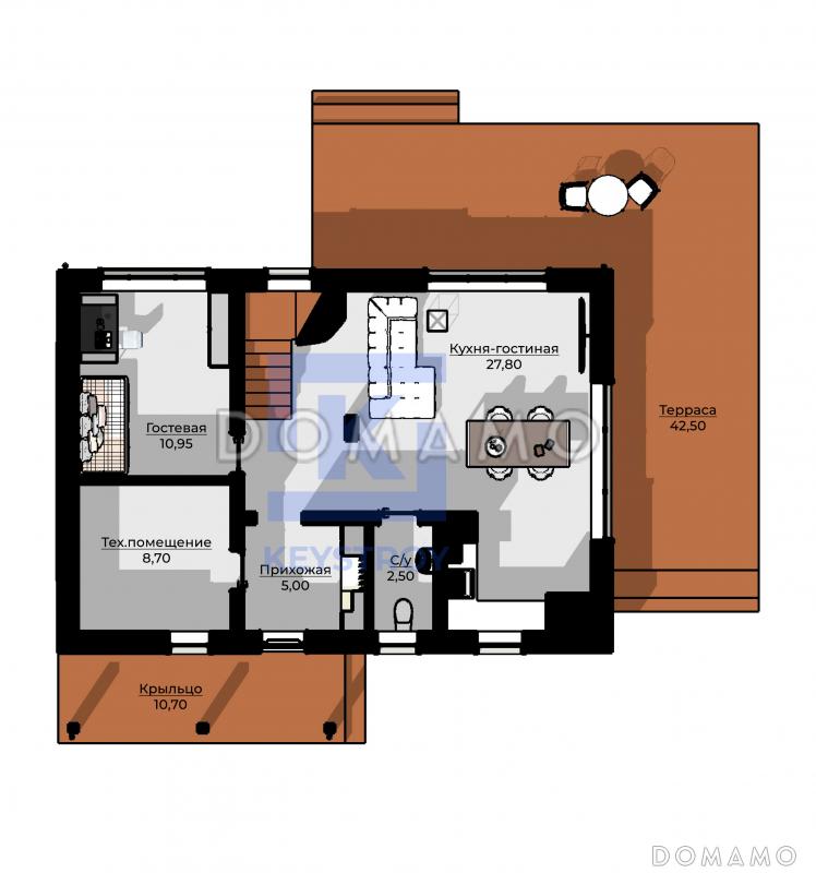 КейСтрой-335 / План 1 этажа