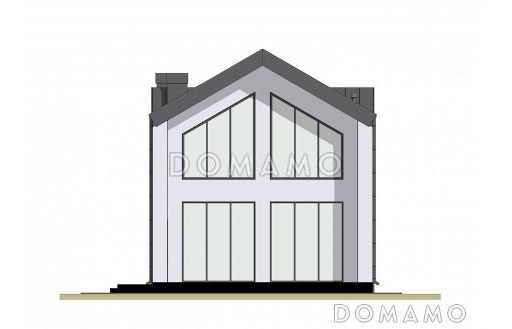 Проект двухэтажного дома из газобетона в стиле барнхаус с навесом для автомобиля и вторым светом / Фасад 3 Проект двухэтажного дома из газобетона в стиле барнхаус с навесом для автомобиля и вторым светом / Фасад 3