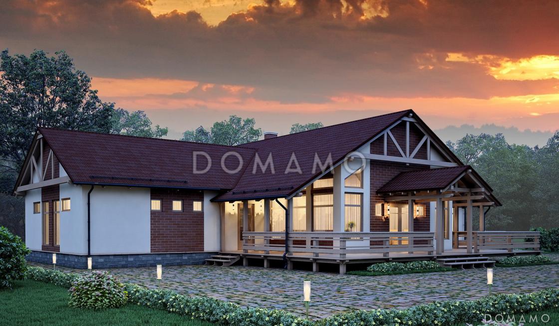 Проект большого усадебного дома с парадной гостиной, тремя спальнями и приватной зоной хозяев / 2