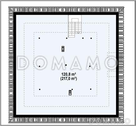 Проект большого одноэтажного дома из кирпича с тремя спальнями, кабинетом и гаражом на два автомобиля / План мансардного этажа