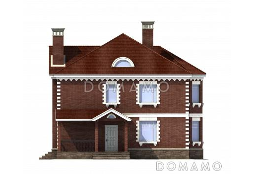 Проект дома из пенобетона без гаража / Вид слева