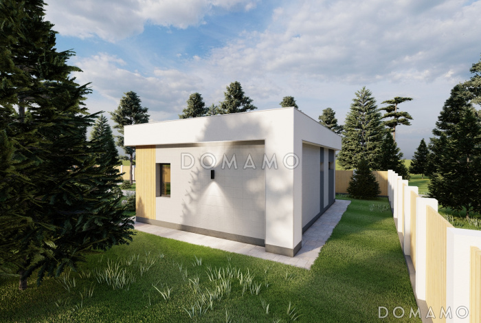 Проект современной бани с жилой комнатой и хозблоком Проект современной бани с жилой комнатой и хозблоком