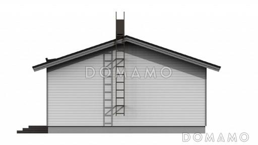 Проект каркасного дома с навесом для машины / Фасад 2