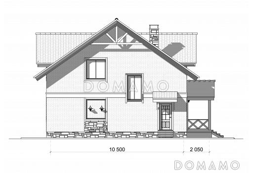 Проект коттеджа с квадратным планом / Фасад 4
