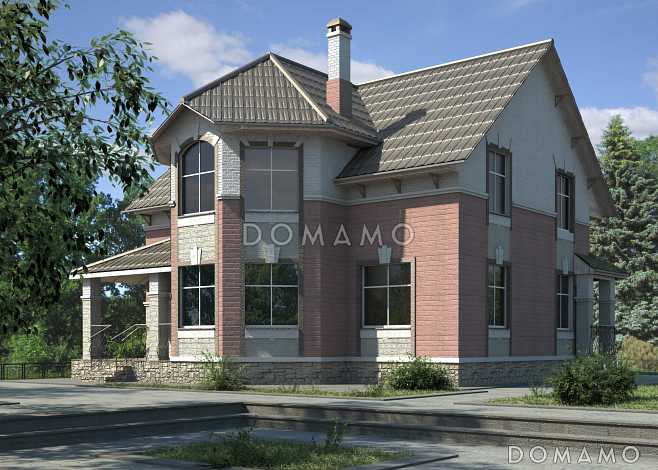 Проект кирпичного дома с необычной конфигурацией кровли Проект кирпичного дома с необычной конфигурацией кровли