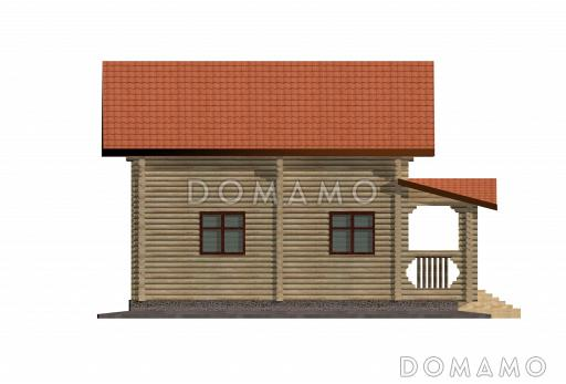 Проект дома из бруса с мансардным этажом / Фасад 3
