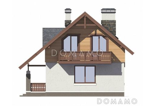 Проект небольшого дома из СИП панелей с интересной отделкой / Фасад 2