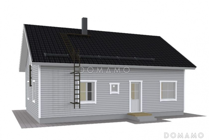 Проект каркасного дома с мансардой и четырьмя спальнями Проект каркасного дома с мансардой и четырьмя спальнями