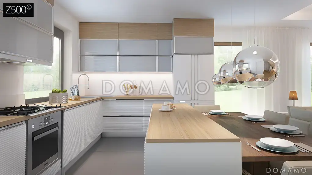 Проект одноэтажного дома из газобетона с гаражом на 2 автомобиля и подвалом / 16