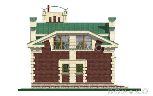 Проект гаража на 3 машины с жилой мансардой / Фасад 2