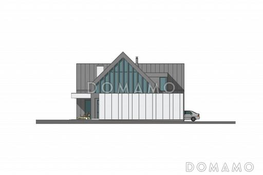 Проект дома с просторной дневной зоной, 4 спальнями, бассейном, сауной и джакузи на террасе / Фасад 4