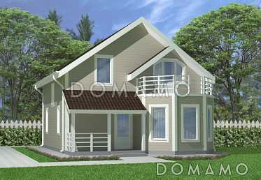 Дом с большим балконом-террасой на втором этаже Дом с большим балконом-террасой на втором этаже