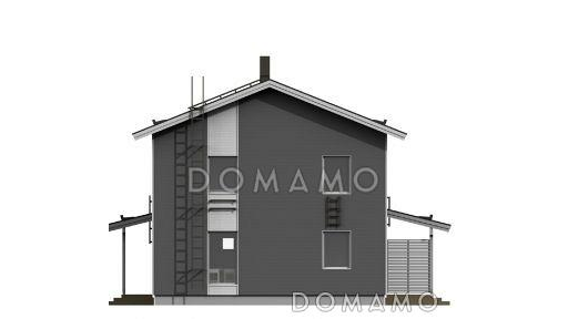 Проект двухэтажного дома с пятью комнатами на втором этаже / Фасад 2