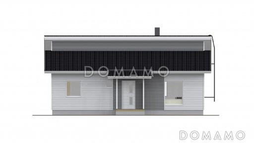 Проект одноэтажного каркасного дома с двумя спальнями / Фасад 1