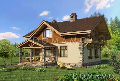 Проект коттеджа из газобетона в стиле шале