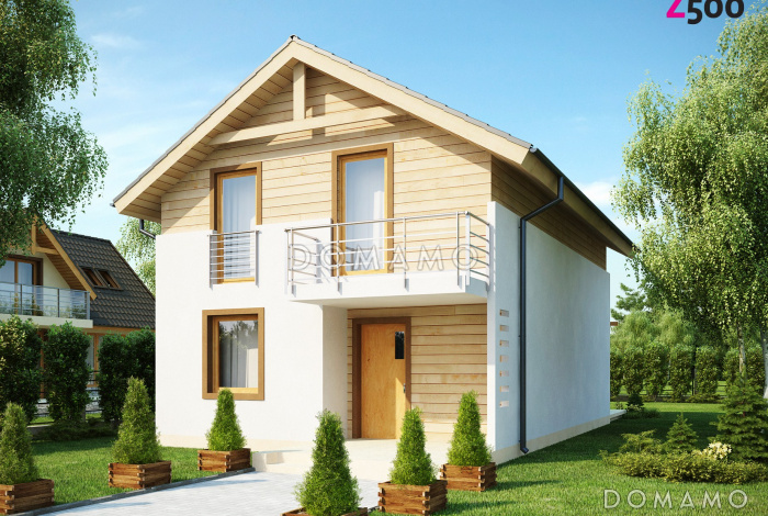 Проект одноэтажного мансардного дома из кирпича с кабинетом и с высокой аттиковой стеной Проект одноэтажного мансардного дома из кирпича с кабинетом и с высокой аттиковой стеной