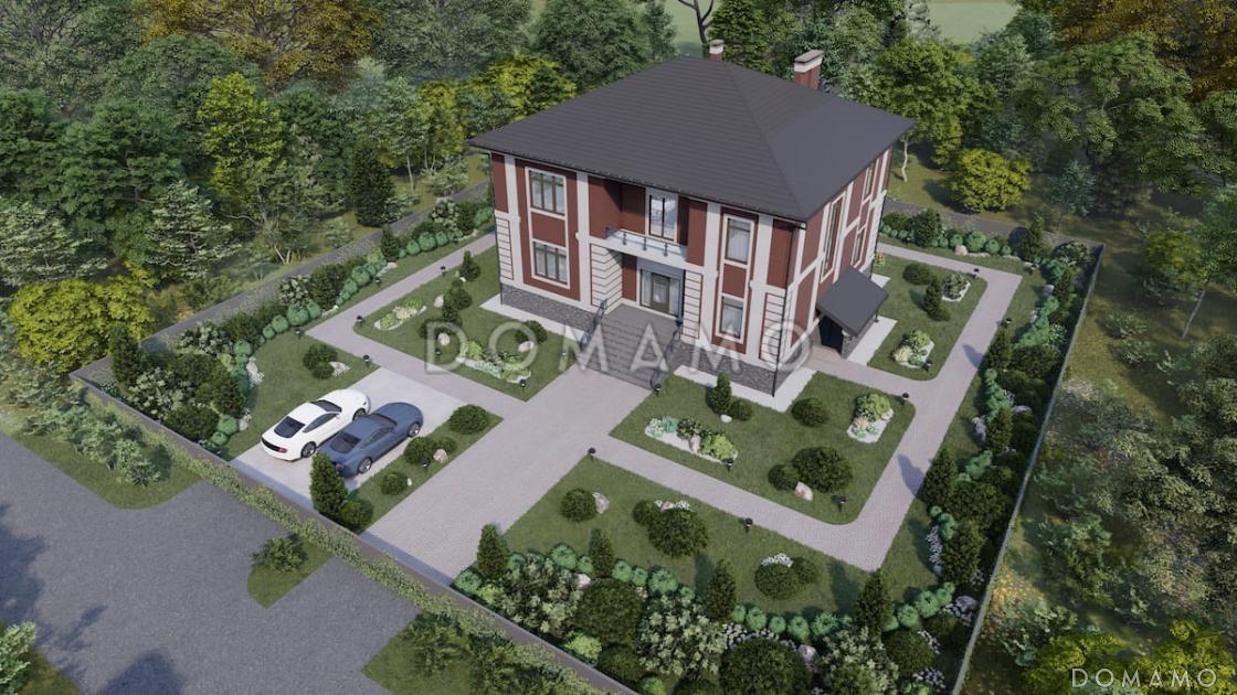 Проект трехуровневого дома с 3 спальнями, балконом и большим подвалом / 5