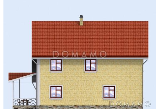 Проект двухэтажного дома с верандой / Фасад 2