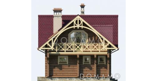 Проект деревянного дома с отдельным входом в котельную / Фасад 3