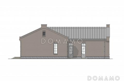 Проект дома с 4 спальнями, кабинетом и просторной дневной зоной с террасой / Фасад 4
