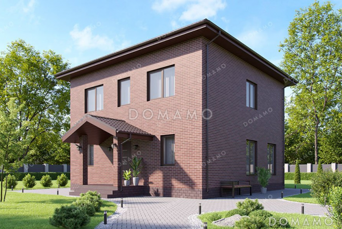 Проект двухэтажного дома с тремя спальнями и большой гостиной Проект двухэтажного дома с тремя спальнями и большой гостиной