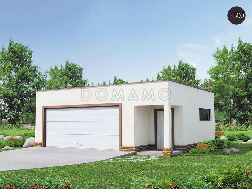 Проект просторного гаража из кирпича для двух автомобилей  / 1