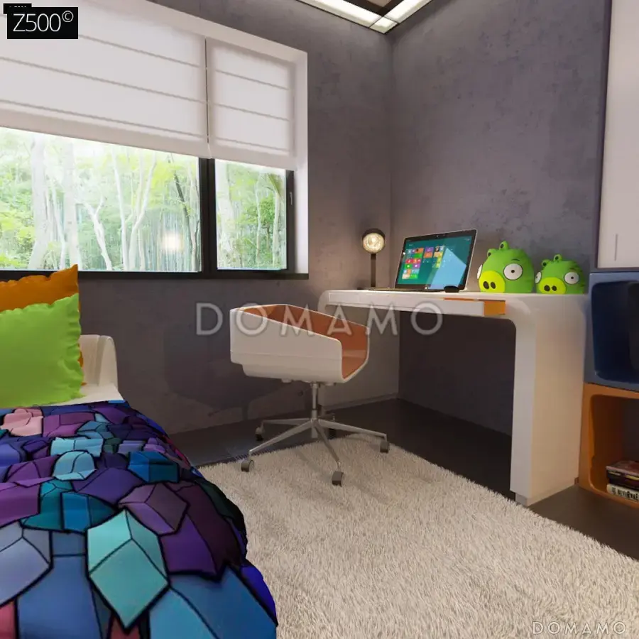 Проект компактного дома из газобетона с 3 спальнями, просторной гостиной и открытой террасой / 9