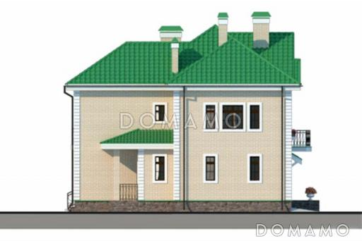 Проект двухэтажного дома с гаражом и небольшой террасой / Фасад 4