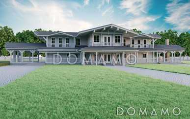 Проект дома из клееного бруса с двумя огромными террасами Проект дома из клееного бруса с двумя огромными террасами