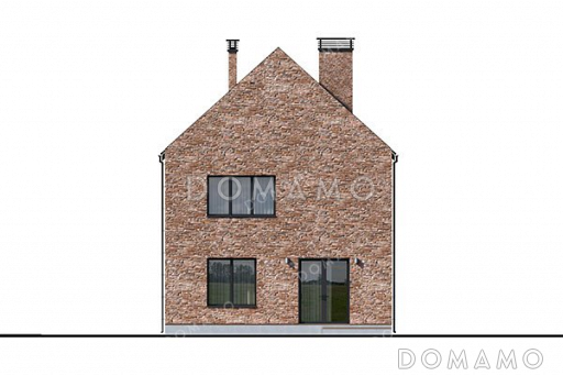 Проект двухэтажного дома с террасой / Фасад 4