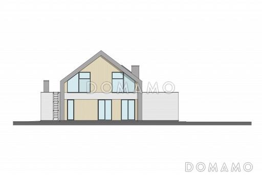 Проект дома в стиле барнхаус с гаражом, спортзалом и тремя спальнями / Фасад 3