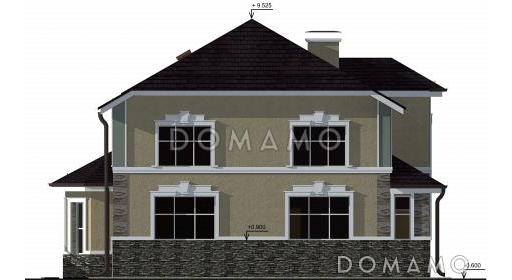 Проект большого двухэтажного дома с эркером / Фасад 3