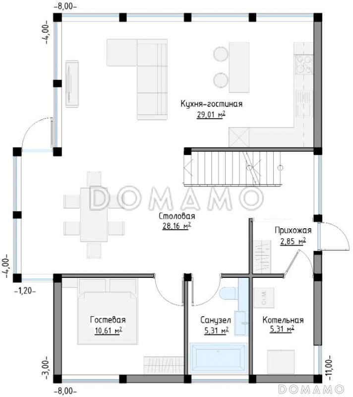 SCANDI 142 / План 1 этажа