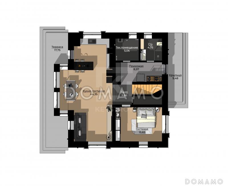 КейСтрой-382 / План 1 этажа