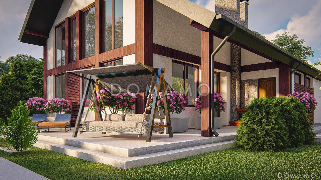 Проект дома с мансардой, террасой, кабинетом, кладовой, вторым светом, мастер-спальней / 4