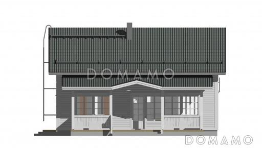 Проект компактного каркасного дома c одной спальней на первом этаже / Фасад 4