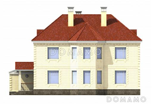 Проект дома с гаражом на одну машину и бильярдной / Фасад 4