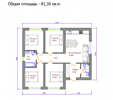 Проект 413 / План 1 этажа Проект 413 / План 1 этажа