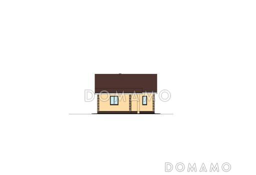 Проект дома из газобетона с верандой, санузлом с окном, отделкой фасадов кирпичом / Фасад 4