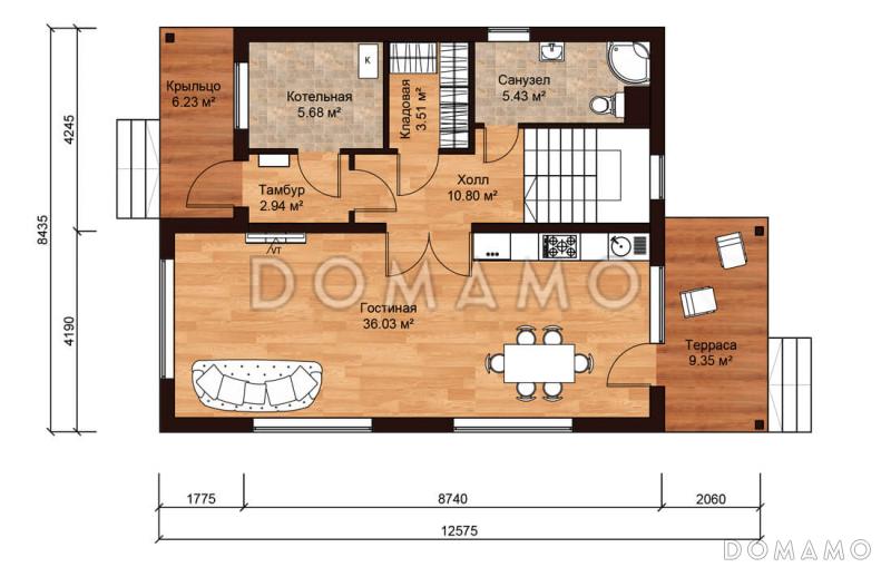 ХАЙТ 150 Б / План 1 этажа