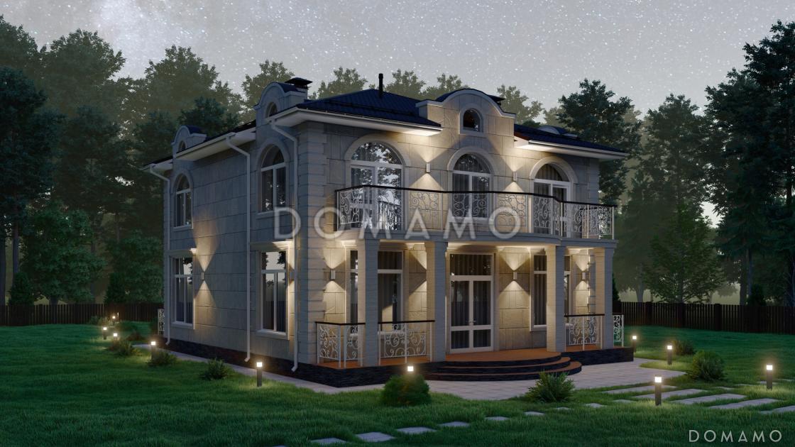 Проект красивого двухэтажного дома с большими балконами S-240 / 5