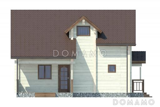 Проект небольшого дома с четырьмя спальнями на втором этаже / Фасад 1 Проект небольшого дома с четырьмя спальнями на втором этаже / Фасад 1