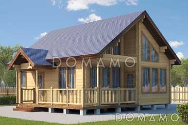 Проект дома из клееного бруса со вторым светом и двумя спальнями на мансардном этаже Проект дома из клееного бруса со вторым светом и двумя спальнями на мансардном этаже